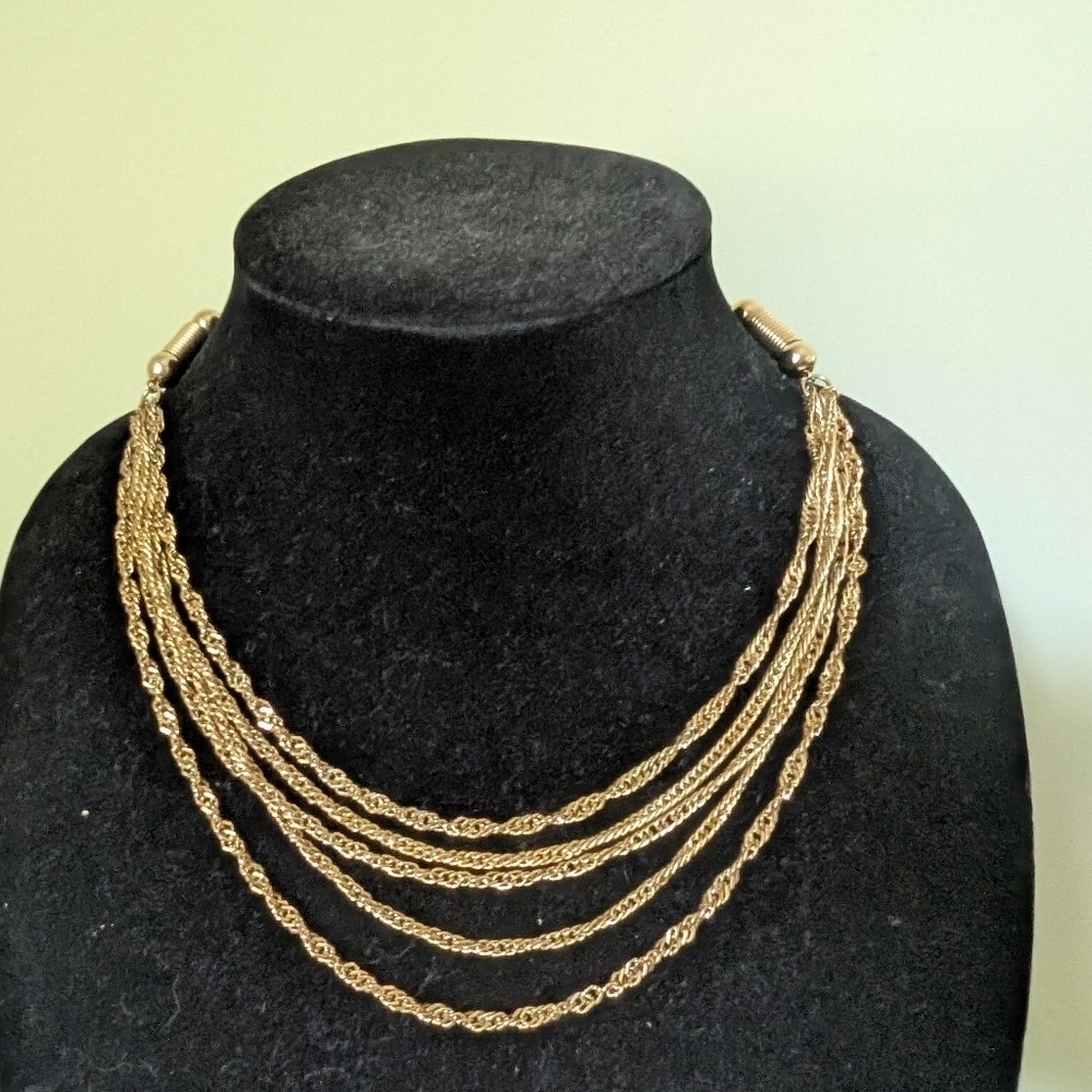 Vintage Gold Multi-Strand Necklace